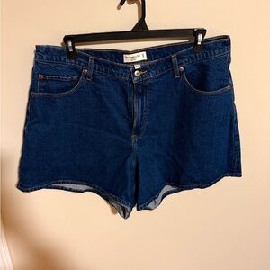 Abercrombie & Fitch Dark Blue Jean Shorts Curve Love